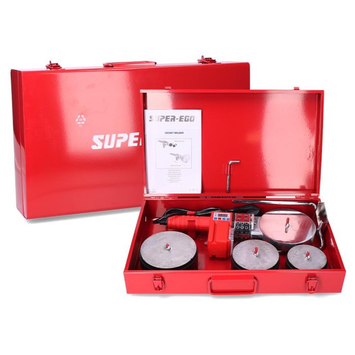 Super Ego 1500000449 Polifusor electrónico para tuberías de plástico PE PP PB PVDF Ø 75, 90, 110 mm 230V 800W 1 Super Ego 1500000449 Polifusor electrónico para tuberías de plástico PE PP PB PVDF Ø 75, 90, 110 mm 230V 800W 1