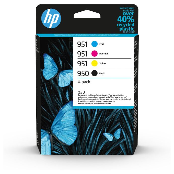 HP Cartuchos de Tinta Negra, Cyan, Magenta, Amarilla Nº 950 + 951 Pack 4 Unidades para Officejet Pro 250, 270, 8100, 8600 Series HP Cartuchos de Tinta Negra, Cyan, Magenta, Amarilla Nº 950 + 951 Pack 4 Unidades para Officejet Pro 250, 270, 8100, 8600 Series