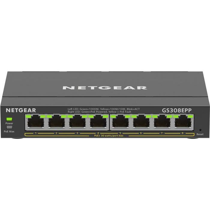NETGEAR GS308EPP-100PES Switch Gestionado L2/L3 Gigabit Ethernet de 8 Puertos PoE+ (GS308EPP)