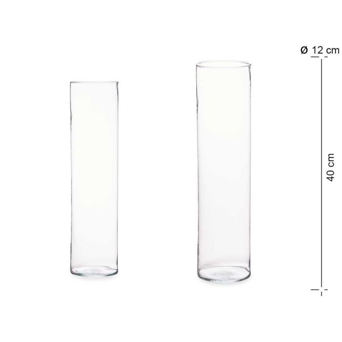 Jarrón de Cristal Cilíndrico Giftdecor 12 cm Diámetro x 40 cm Alto - Transparente (6 Unidades) Jarrón de Cristal Cilíndrico Giftdecor 12 cm Diámetro x 40 cm Alto - Transparente (6 Unidades)