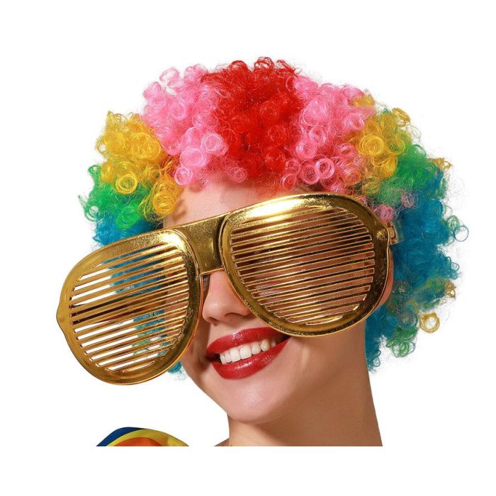 Gafas Dorado Carnaval Con Rejilla Mujer Adulto