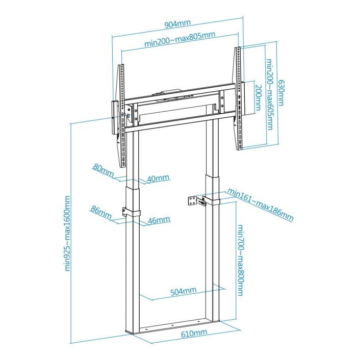 Tooq Soporte Suelo/Pared Motorizado FSM01-B para Pantallas 55-100 Pulgadas, Hasta 120kg 2 Tooq Soporte Suelo/Pared Motorizado FSM01-B para Pantallas 55-100 Pulgadas, Hasta 120kg 2