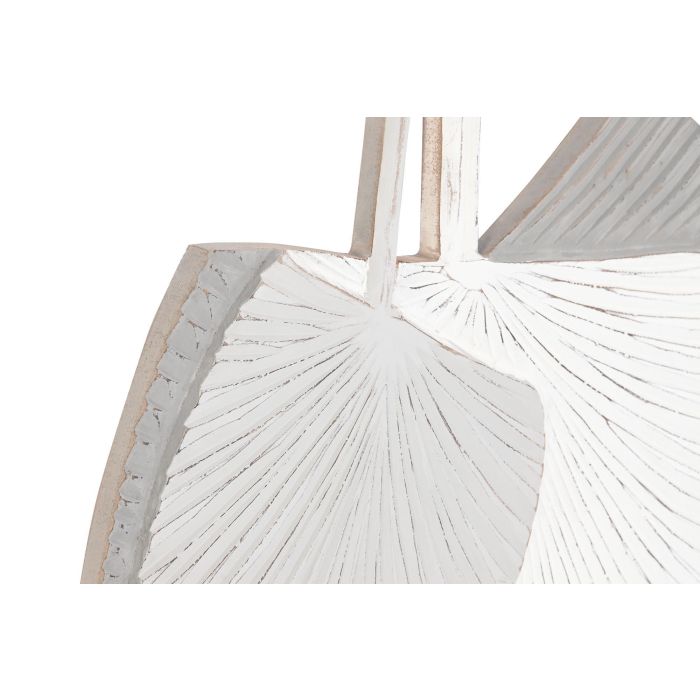 DKD Home Decor Balines Decoracion Pared 2 x 91 x 59 cm Gris Blanco Hojas MDF 1