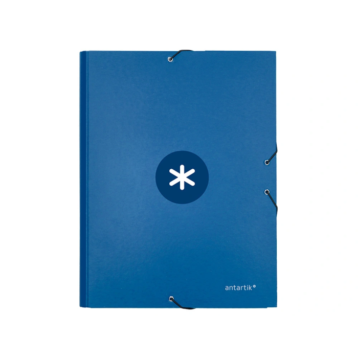 Antartik Carpeta de Gomas Tres Solapas Cartón Forrado A4 Color Azul Marino 1