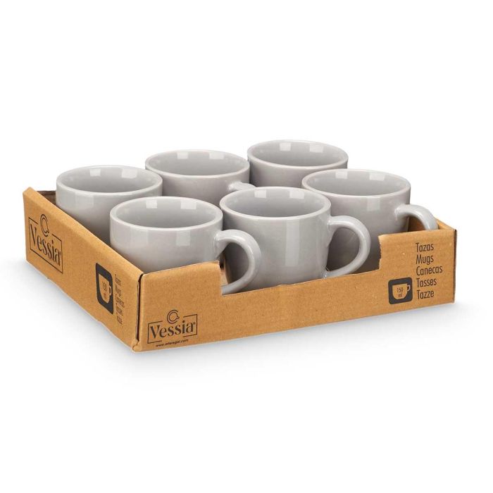 Taza Cafe Gris 150 Ml Vessia 10X7CM (24 Unidades) 2 Taza Cafe Gris 150 Ml Vessia 10X7CM (24 Unidades) 2
