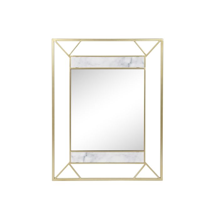 DKD Home Decor Espejo Chic Dorado de Metal y MDF 80x60 cm con 1.5 cm de Profundidad