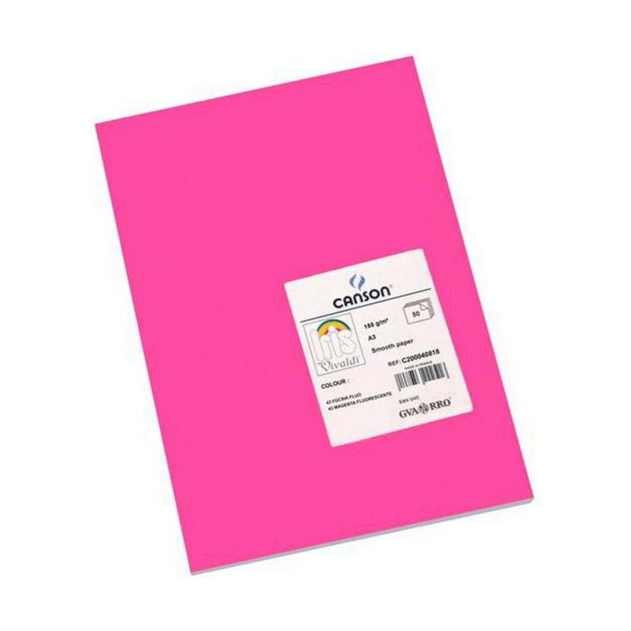 Guarro Cartulina DIN A3 Fucsia Fluorescente Paquete 50 Hojas 250 grs