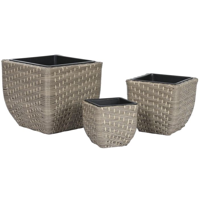 Macetero Terraza Y Jardin DKD Home Decor Natural 40 x 36 x 40 cm Set de 3 3