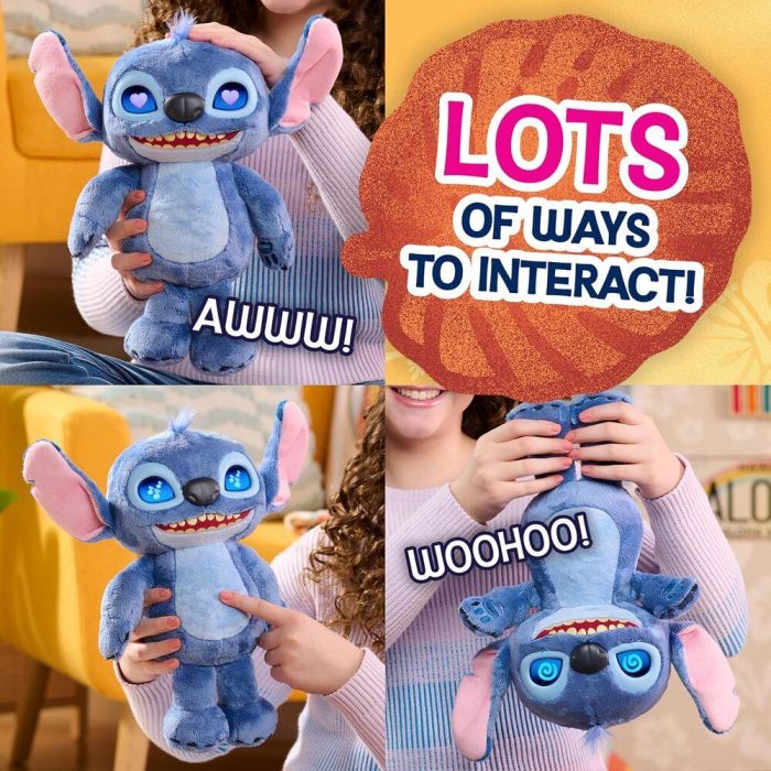 Just Play Peluche Stitch Interactivo Disney 30cm con Ojos LED 5