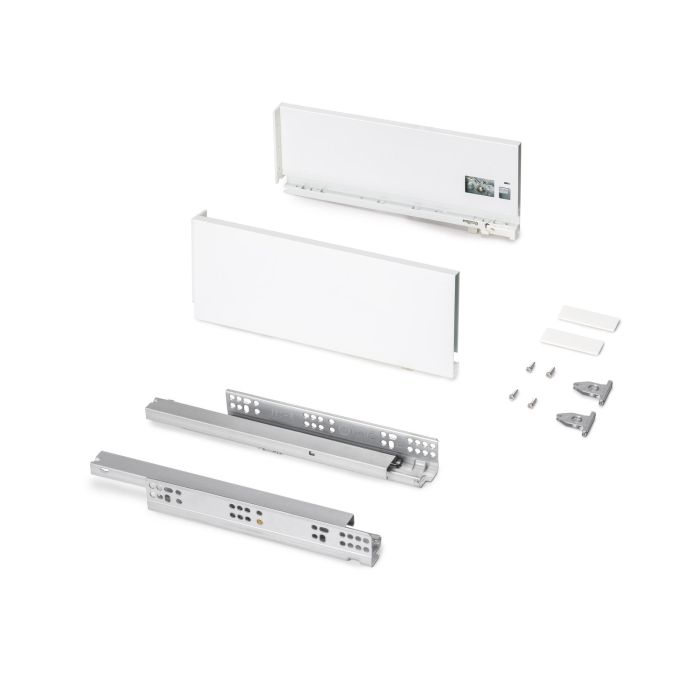 Emuca Cajón exterior Protone 30kg con guías de extracción total y cierre suave, Altura 131mm, profundidad 350mm, Acero, Pintado blanco 0 Emuca Cajón exterior Protone 30kg con guías de extracción total y cierre suave, Altura 131mm, profundidad 350mm, Acero, Pintado blanco 0