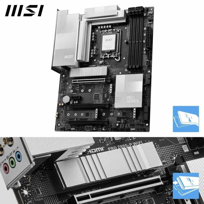 MSI Placa Base PRO Z890 P LGA 1851 Intel Z890 DDR5 ATX para PC 24 MSI Placa Base PRO Z890 P LGA 1851 Intel Z890 DDR5 ATX para PC 24