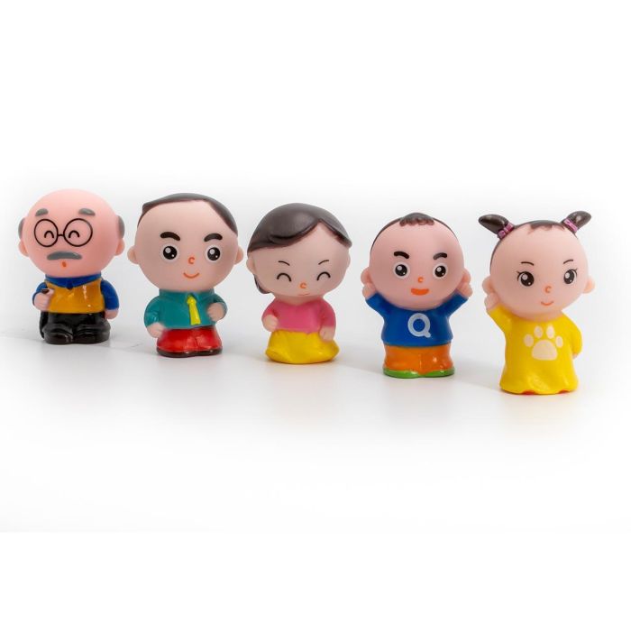 Tachan Set de 5 Marionetas de Goma para Baño Familia: Abuelos, Padres, Hijo. Juguete Infantil Educativo y Divertido +3 Años 1