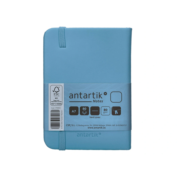 Antartik Cuaderno A7 Tapa Dura Hojas Lisas Azul Claro 80 Hojas 80gr Fsc 2