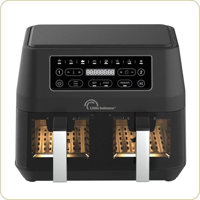 Freidora dietética - LITTLE BALANCE - 8765 - Crousty light duo - 9 L - 2460 W - 9 programas - Negra Freidora dietética - LITTLE BALANCE - 8765 - Crousty light duo - 9 L - 2460 W - 9 programas - Negra