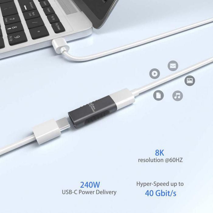 MicroConnect Adaptador USB-C Premium hembra-hembra 10Gbps 4K60Hz 100W 1