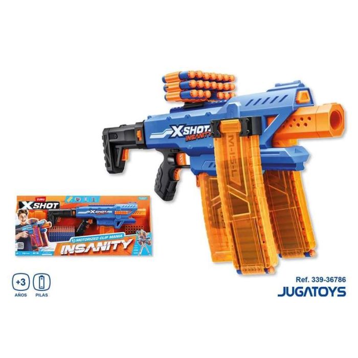 Pistola x-shot insanity clip motorizada con 3 cargadores y 72 dardos 80 x 40 cm 2 Pistola x-shot insanity clip motorizada con 3 cargadores y 72 dardos 80 x 40 cm 2
