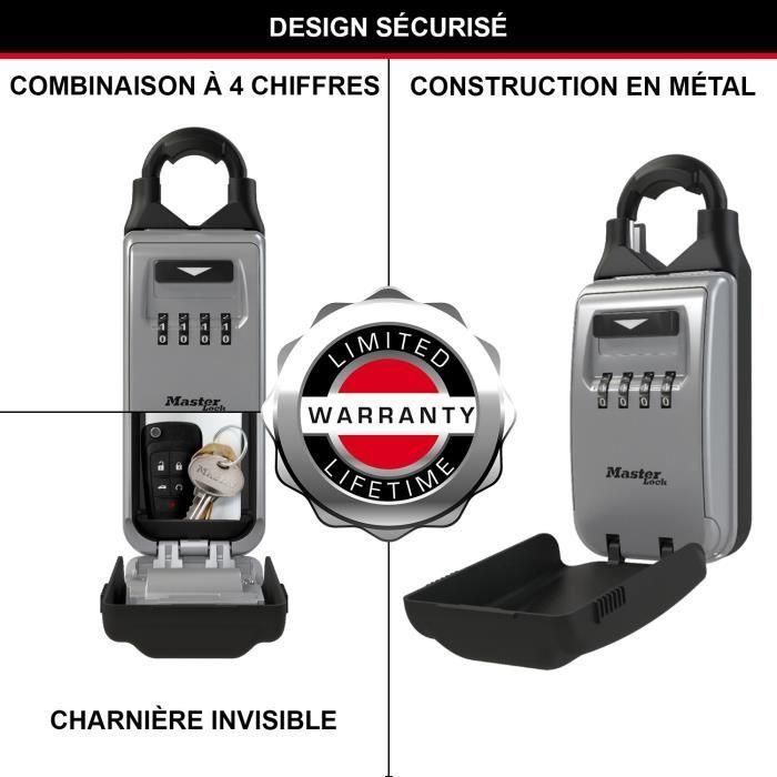 Master Lock 5420EURD Caja de llaves con grillete retráctil 1 Master Lock 5420EURD Caja de llaves con grillete retráctil 1