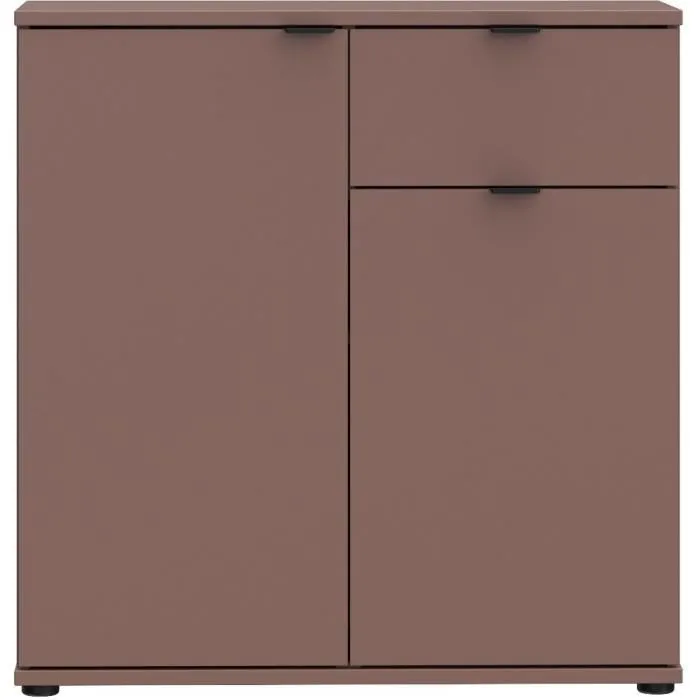 GANYMEDE Cómoda GNM K222LU72, 2 puertas, 1 cajón, Terracota, 80,1 x 34,1 x 82,3 cm 2