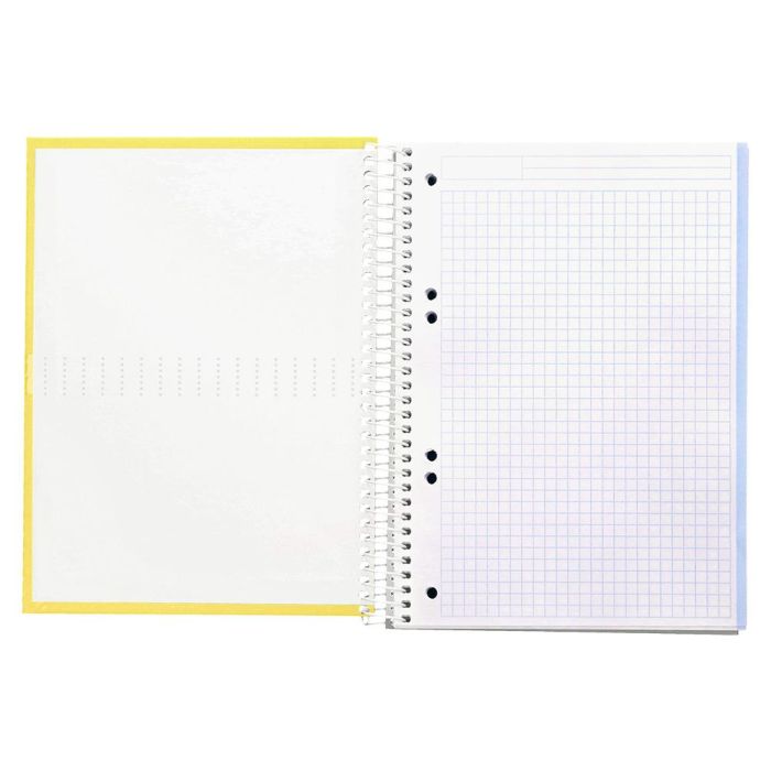 Cuaderno Espiral Liderpapel A5 Micro Crafty Tapa Forrada 120H 90 gr Cuadro 5 mm 5 Bandas6 Taladros Color Amarillo 8