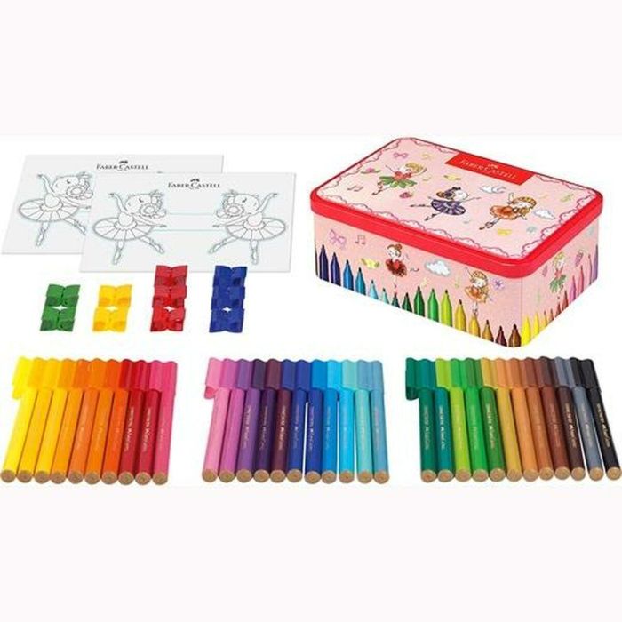 Set de Rotuladores Faber-Castell Connector Caja de Metal Bailarina Multicolor (9 Unidades) 1