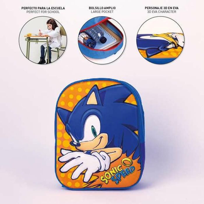 Mochila infantil 3D sonic 31 cm 3 Mochila infantil 3D sonic 31 cm 3