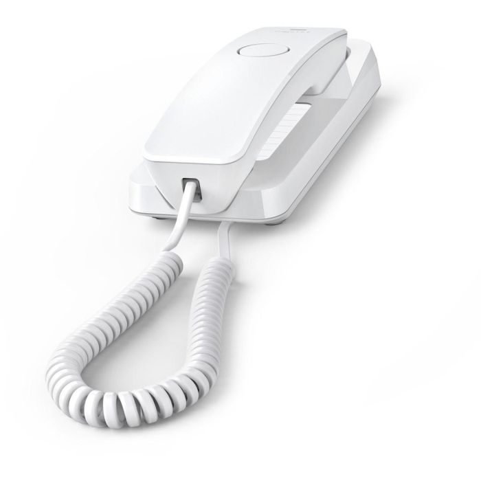 Gigaset DESK 200 Teléfono Analógico con Cable, 10 Entradas de Memoria, Montaje Escritorio/Pared, Color Blanco