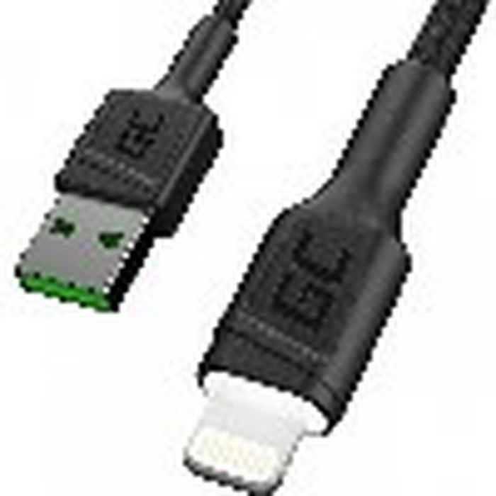 Green Cell KABGC05 Cable USB 3.0 a Lightning 1.2m con LED Negro para Carga Rápida 2.4A 480Mbps