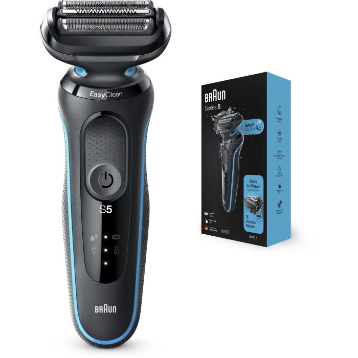 Braun 50-M1000s Máquina de Afeitar Láminas Series 5 Wet&Dry, Lavable, Batería Litio 50 min, Negro/Azul 3 Braun 50-M1000s Máquina de Afeitar Láminas Series 5 Wet&Dry, Lavable, Batería Litio 50 min, Negro/Azul 3