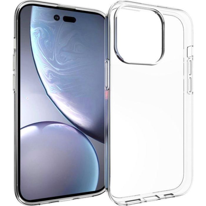 eSTUFF Funda INFINITE VIENNA TPU para iPhone 14 Pro - Transparente, 100% Plástico Reciclado Certificado