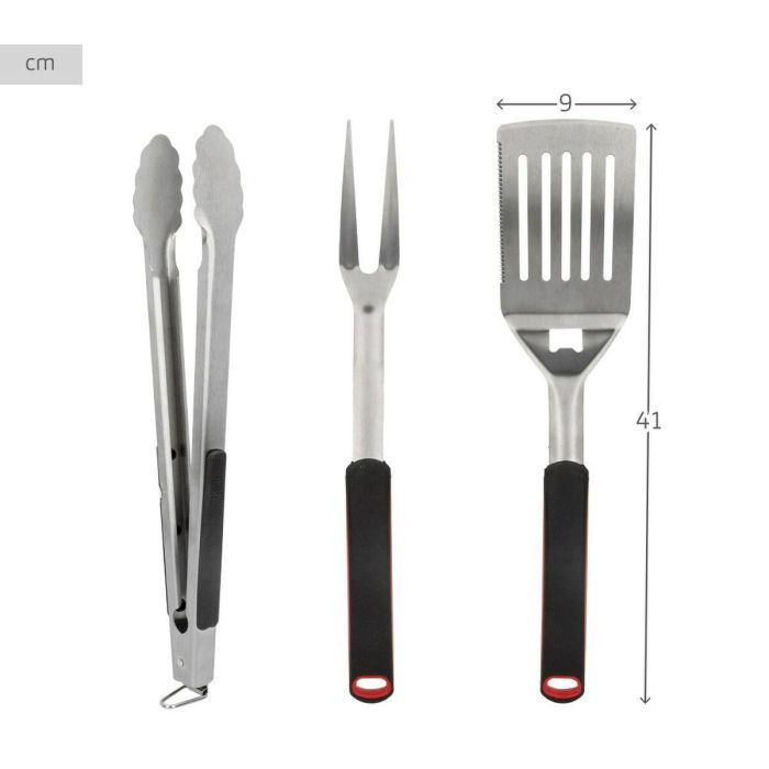 Set de Utensilios para Barbacoa Aktive 3 Piezas Barbacoa Acero Inoxidable 9 x 41 x 5 cm (4 Unidades) 3 Set de Utensilios para Barbacoa Aktive 3 Piezas Barbacoa Acero Inoxidable 9 x 41 x 5 cm (4 Unidades) 3