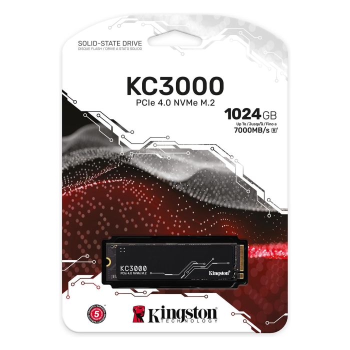 Kingston KC3000 M.2 NVMe PCIe 4.0 x4 SSD 1TB (7000MB/s Lectura, 6000MB/s Escritura)