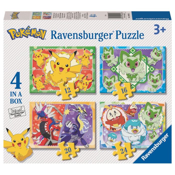 RAVENSBURGER Puzzle Pokemon Pack de 4 Puzzles Infantiles con 12, 16, 20 y 24 Piezas