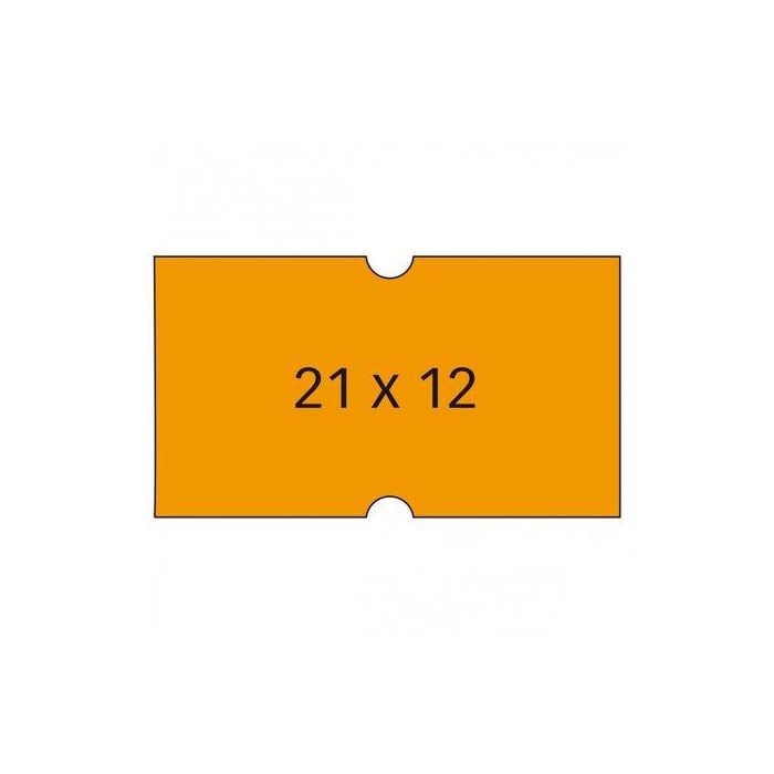 Apli Etiquetas para Etiquetadora de Precios 21x12 mm, 6 Rollos de 1000, Naranja, Compatibles con Modelos 101418 y 101948