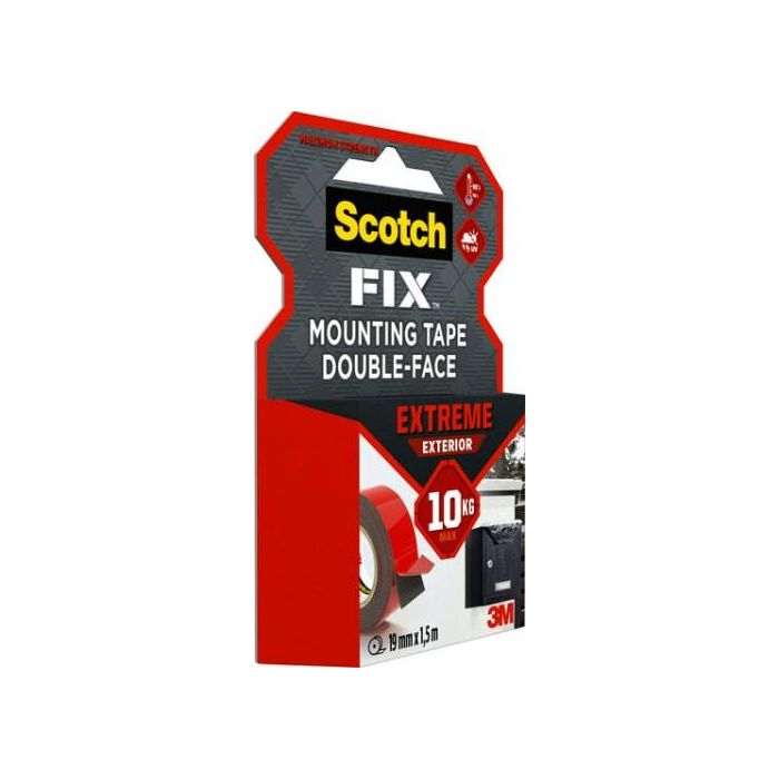 Scotch Cinta Doble Cara Montaje Extreme para Exteriores Máximo 10 kg 19mm x 1,5m 8