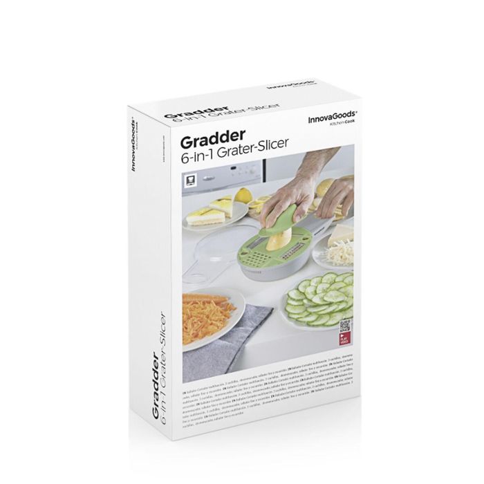 Rallador-Cortador Multifunción 6 en 1 con Accesorios y Recetas Gradder InnovaGoods 1 Rallador-Cortador Multifunción 6 en 1 con Accesorios y Recetas Gradder InnovaGoods 1