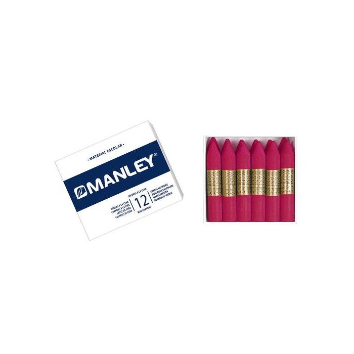 Manley Estuche de 12 ceras de 60 mm en color violeta natural