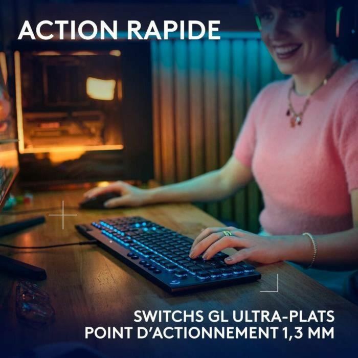 Teclado para juegos - con cable - Logitech G - G915 X - Interruptor táctil - AZERTY - Negro 4 Teclado para juegos - con cable - Logitech G - G915 X - Interruptor táctil - AZERTY - Negro 4