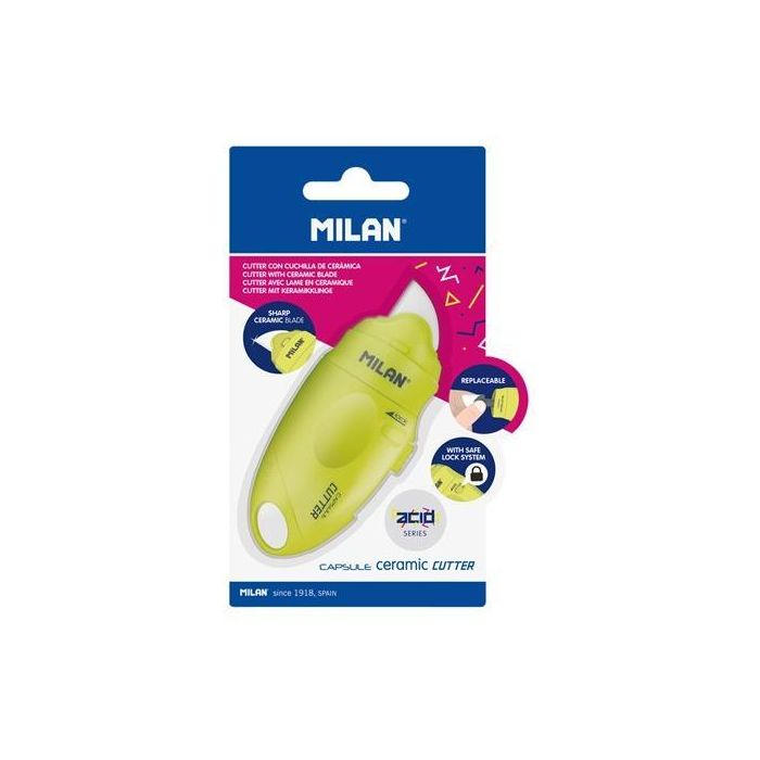 Milan Cutter Hoja Cerámica Capsule Serie Acid Blíster Amarillo Milan Cutter Hoja Cerámica Capsule Serie Acid Blíster Amarillo