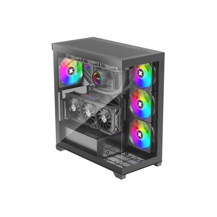 Xilence X818.ARGB Torre Midi Gleam Black ATX/micro ATX/Mini-ITX con ARGB, Ventana Lateral y Panel de Vidrio Templado 7