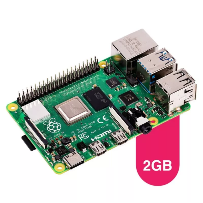 Raspberry Pi 4 Modelo B 2GB RAM Computadora de Placa Única Quad-Core 1.5 GHz para Proyectos Educativos y Domótica