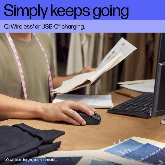 HP Ratón 695 Inalámbrico Bluetooth Recargable Negro Óptico 4000 DPI 7 Botones 17