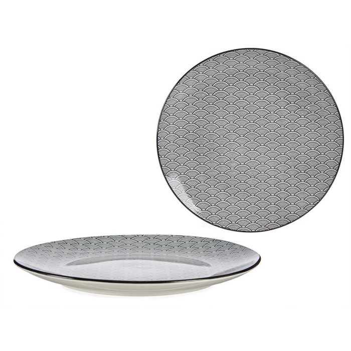 Plato Llano Onda Japonesa Negro 24 cm - Vessia (24 Unidades) Plato Llano Onda Japonesa Negro 24 cm - Vessia (24 Unidades)