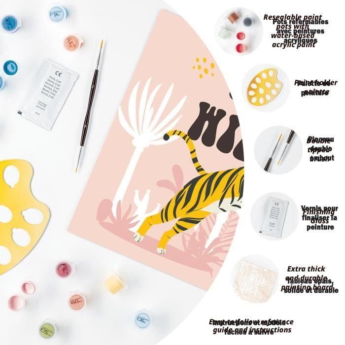 Ravensburger RAV4005556236657 CreArt 20x20cm Kit para Pintar por Números - Diseño 'Be Wild' Edición Jolane 5