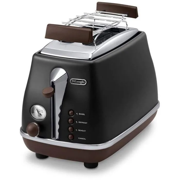 De'Longhi Tostadora CTOV2103.BK 900W 2 ranuras Negro mate Chocolate