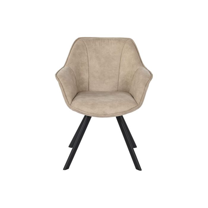 DKD Home Decor Silla Loft Beige Negro Microfibra Metal 67 x 85 x 64 cm 4