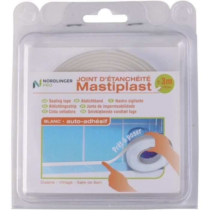 Nordlinger Pro AUC1696942686252 Junta de Sellado Autoadhesiva Mastiplast 9 mm Blanco