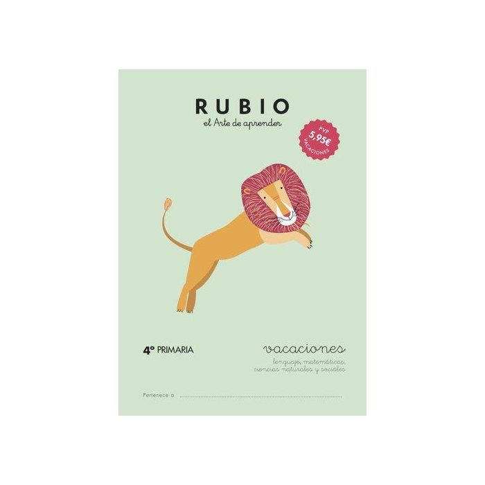 Cuaderno Rubio A4 Vacaciones 4º Primaria 5 unidades