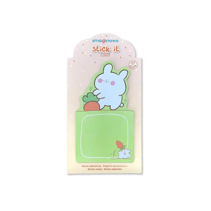 Imaginovo Bloc notas adhesivas Bunny verde 60x125 mm con soporte 20 hojas 1