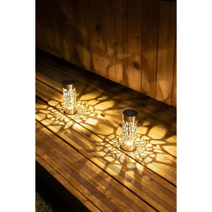 Galix G4445 Terminal Solar de Acero Inoxidable para Instalar o Plantar, 28 cm, Blanco Cálido 1