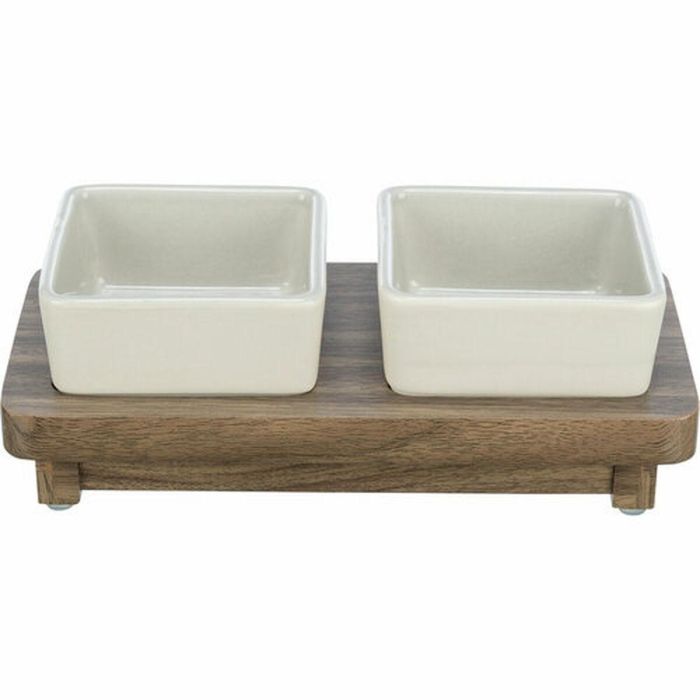 Comedero para Perro Trixie CityStyle Marrón Gris Cerámica Silicona Madera MDF 2 x 400 ml 1 Comedero para Perro Trixie CityStyle Marrón Gris Cerámica Silicona Madera MDF 2 x 400 ml 1